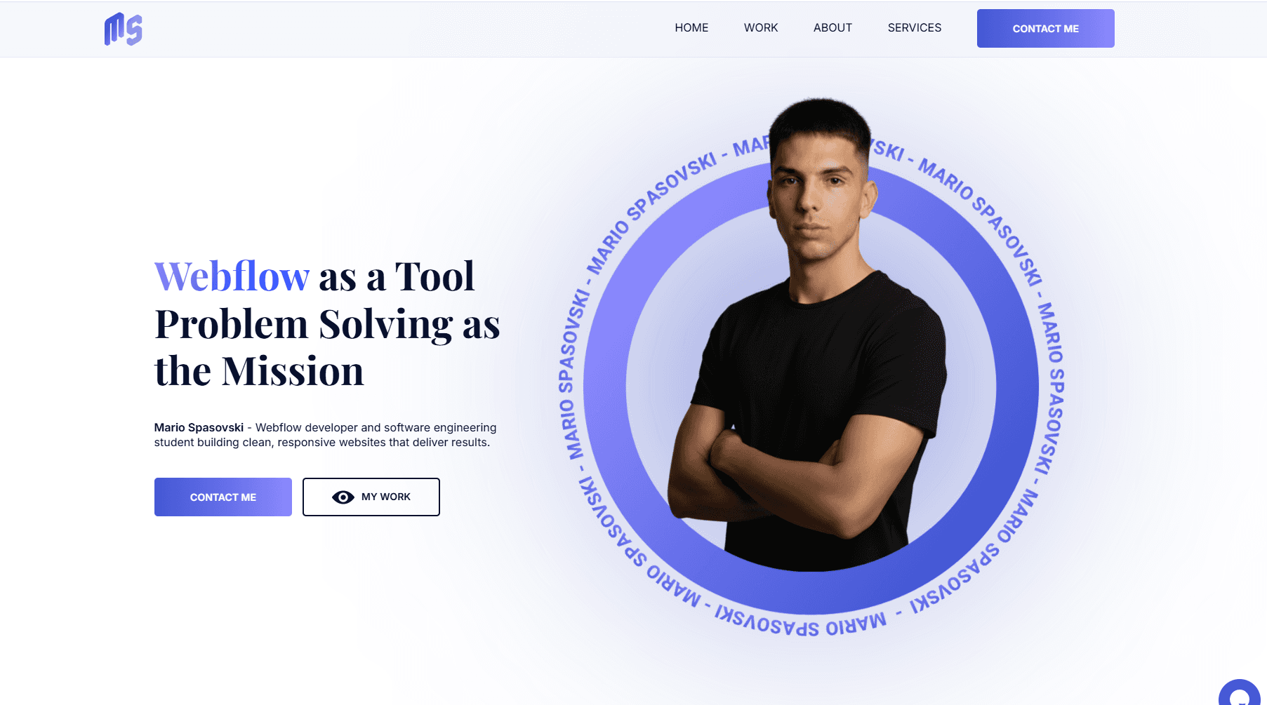 Webflow Portfolio Website screenshot 1 of 4
